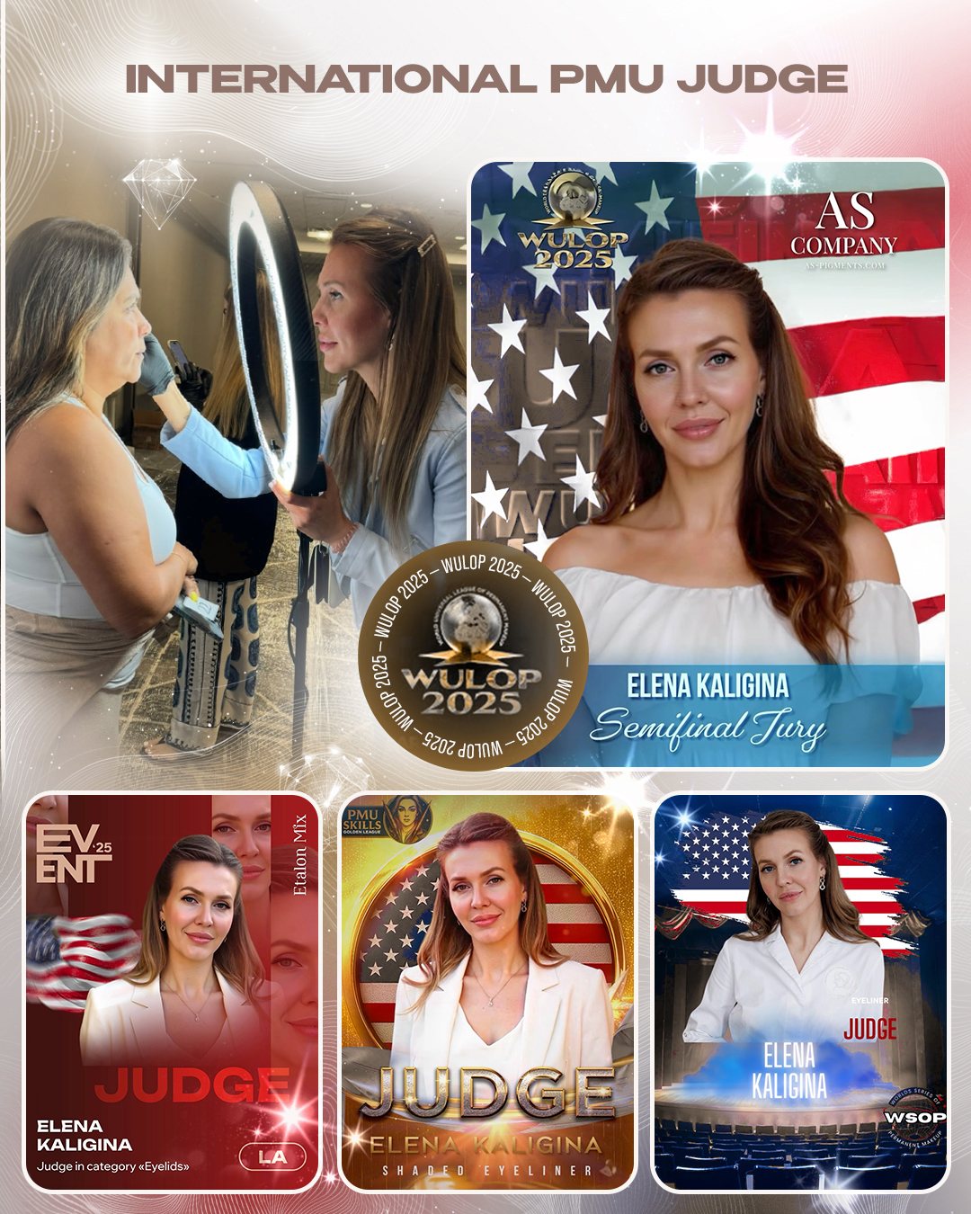 International PMU judge — collage of judging roles in 2025