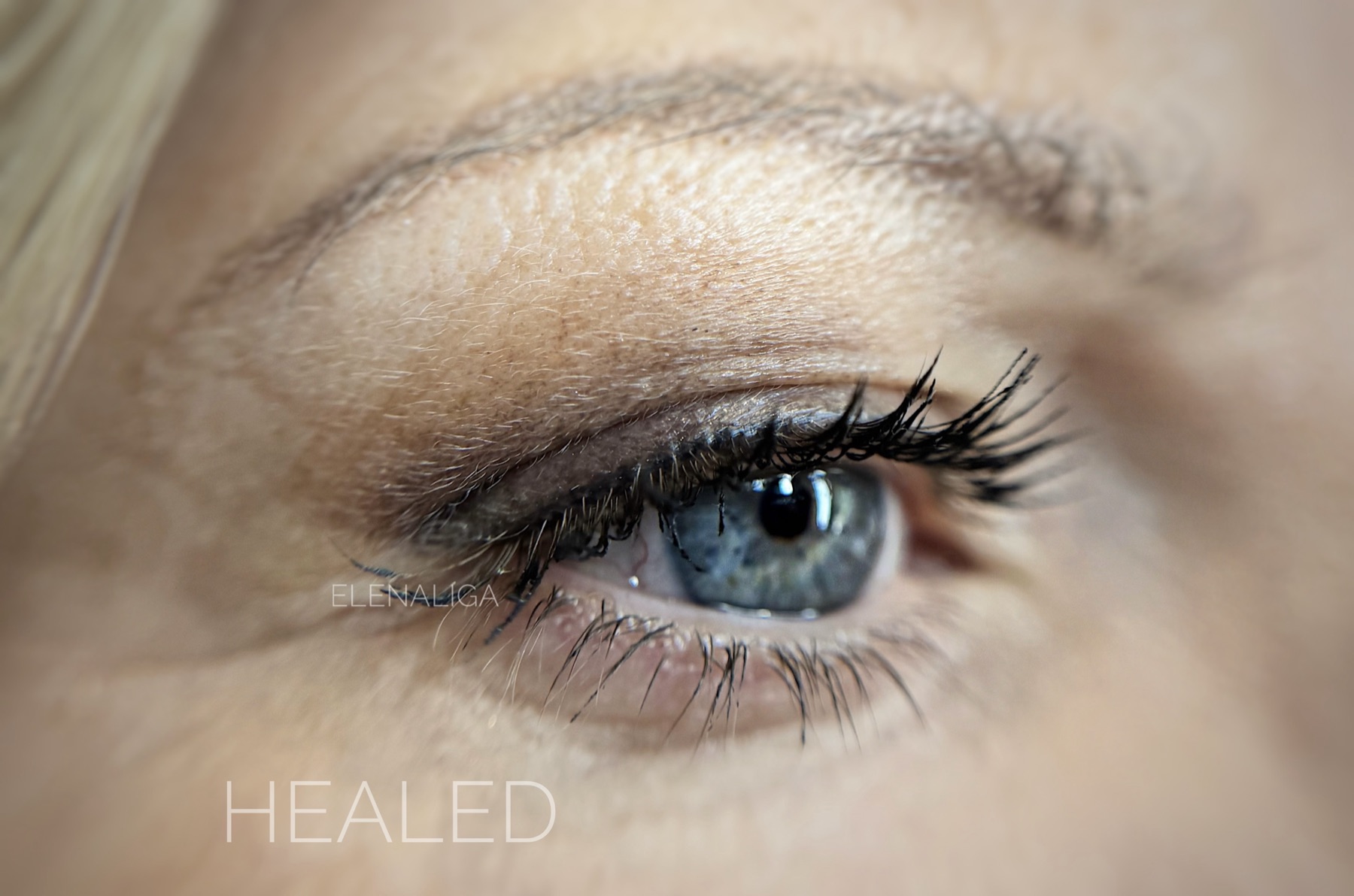 Healed Lifting Eyeshadow on a hooded eyelid