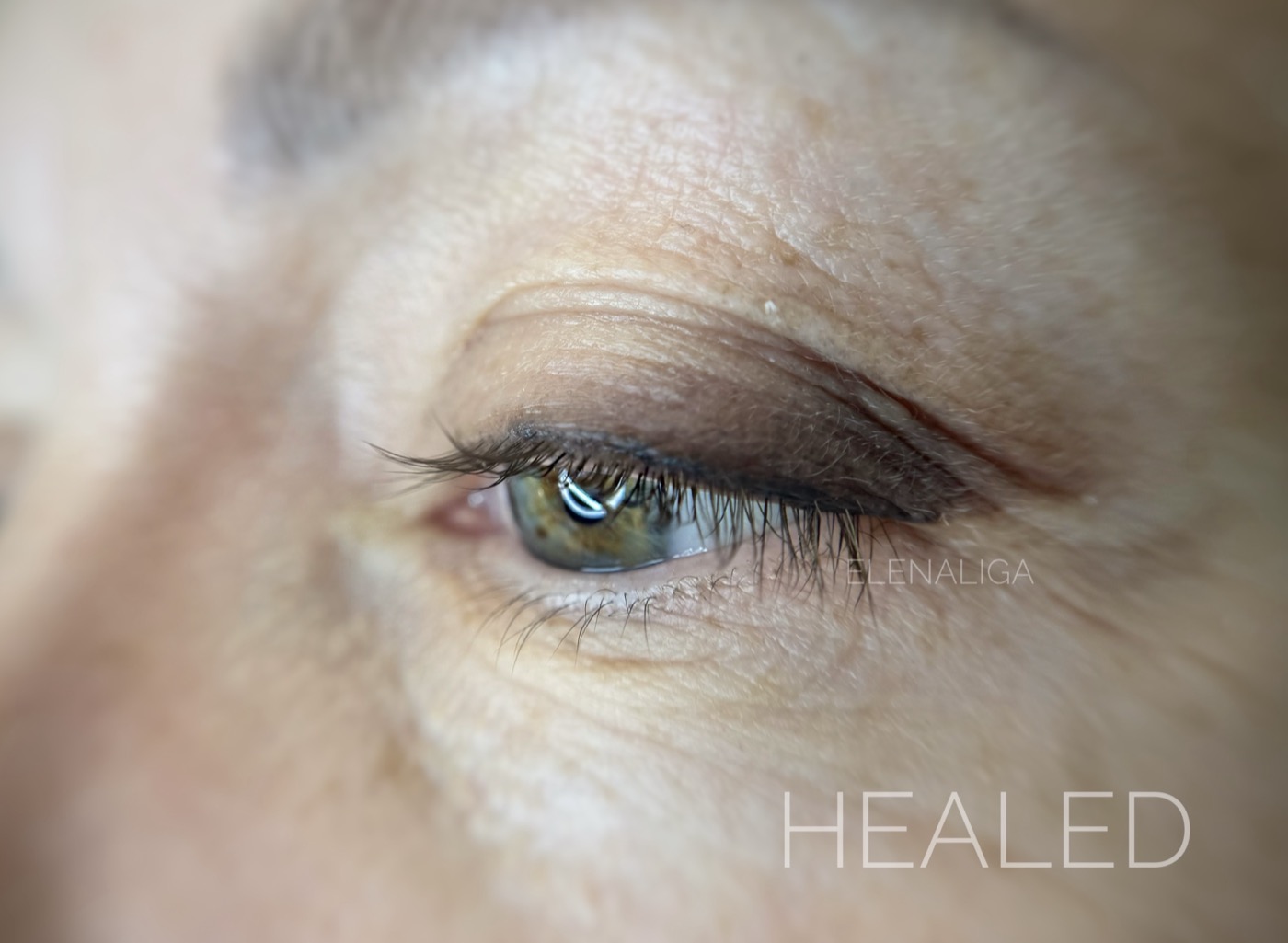 Healed eyelid permanent makeup by Elena Kaligina